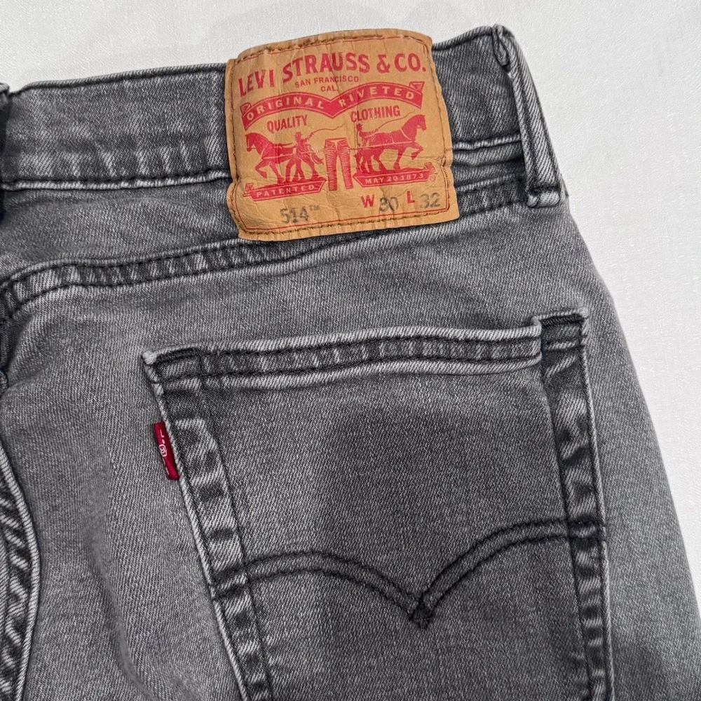 Levi 514 Straight Fit Jeans Mens 30x32 Gray Denim‎ Grunge Streetwear Indie Skate